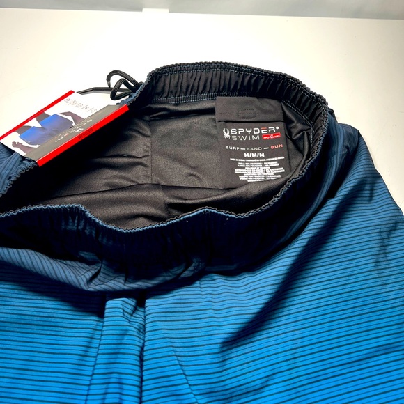 Spyder Swim Shorts 30+ UPF Quick Dry Breathable Lined Blue Medium - Picture 4 of 5